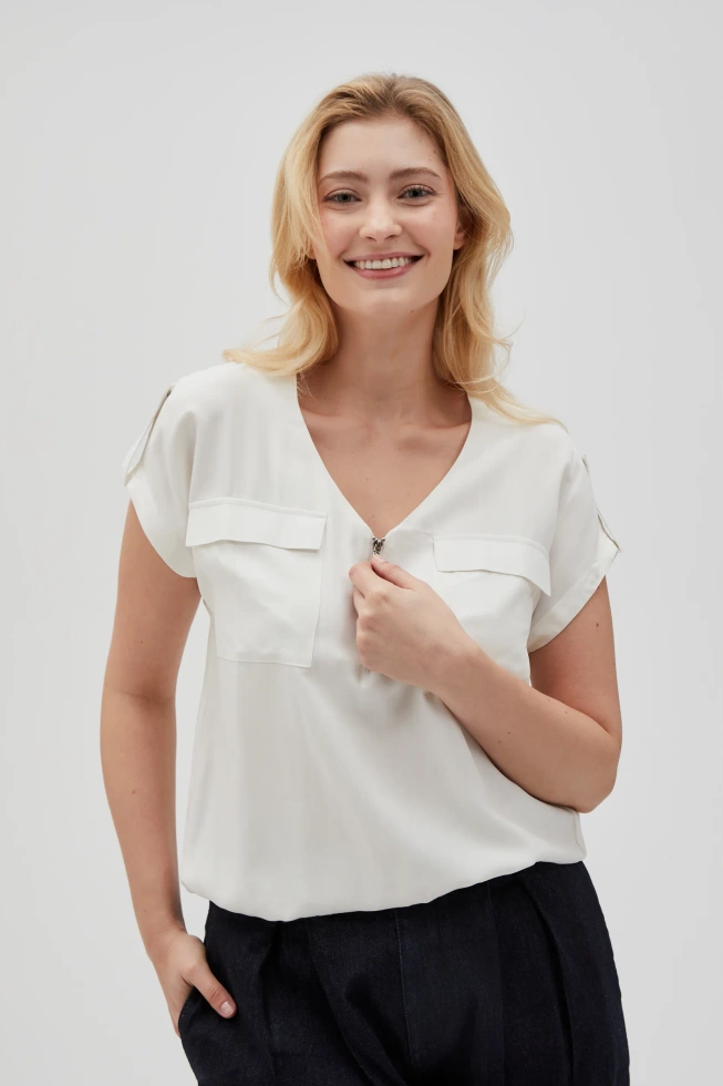 WOMEN'S SHIRT L-KO-4606 OFF WHITE