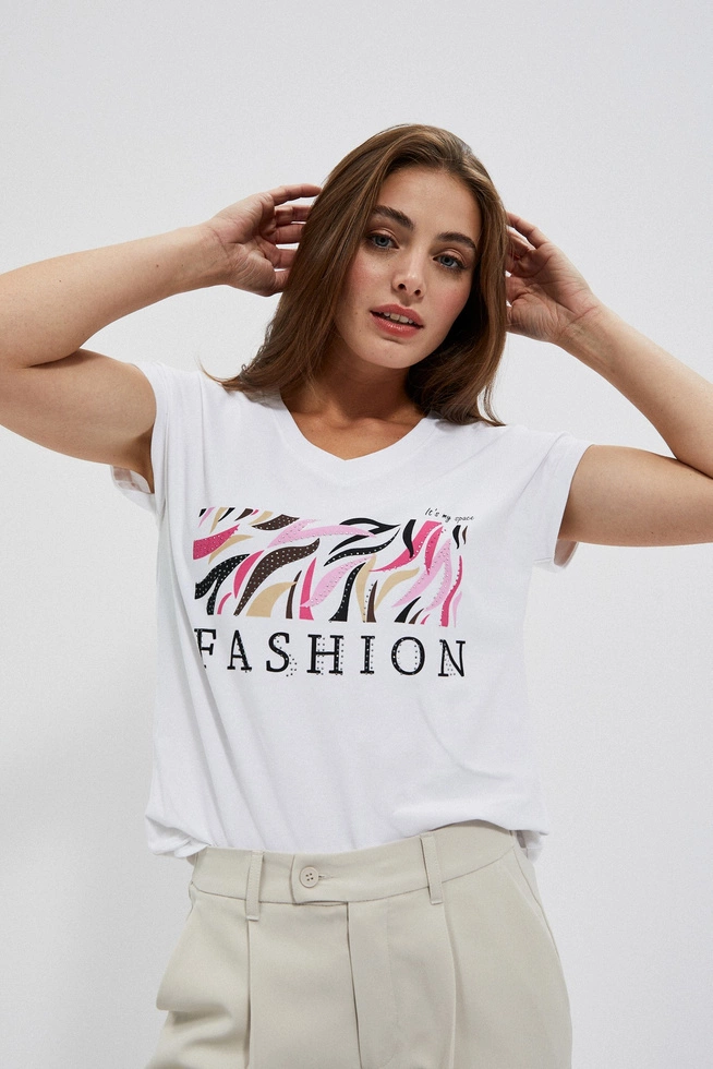 LADIES TSHIRT L-TS-4004 WHITE
