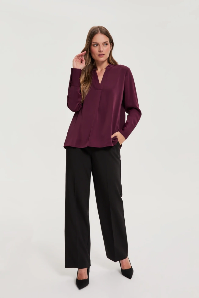 WOMEN'S SHIRT Z-KO-4819 BURGUNDY