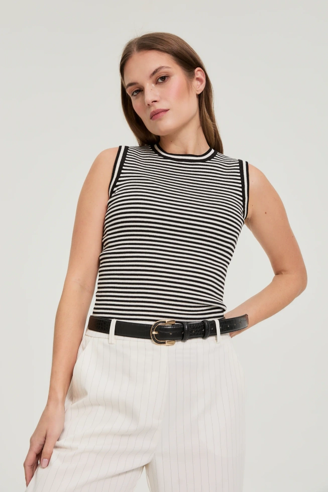 WOMEN'S TOP L-TS-5008 BLACK_WHITE-set