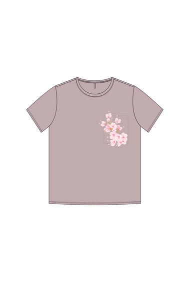 WOMEN'S TSHIRT L-TS-4965 DUSTY PINK