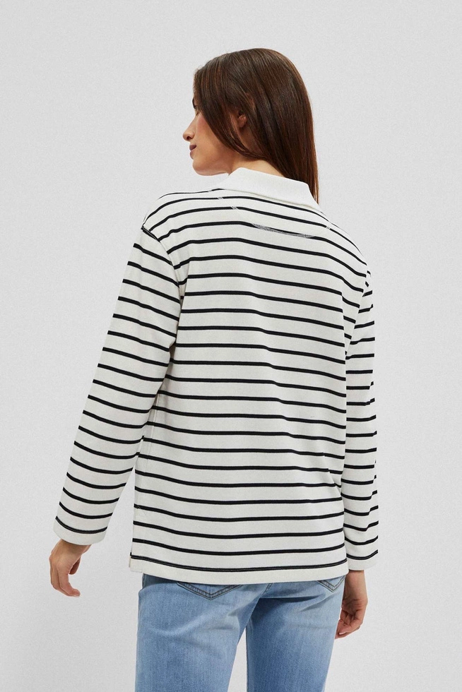 BLUZA DAMSKA L-BL-4011 OFF WHITE_BLACK