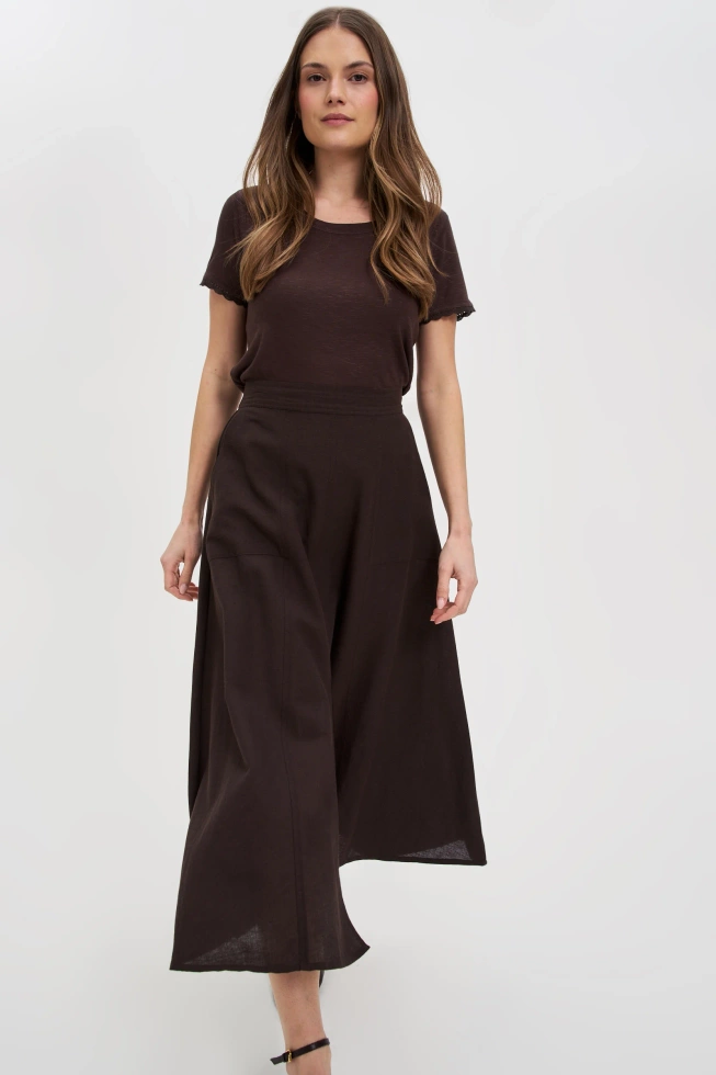 WOMEN'S TSHIRT L-TS-4672 D.BROWN