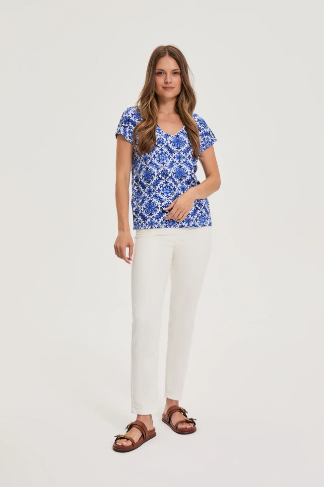 WOMEN'S TSHIRT L-TS-4697 D.BLUE