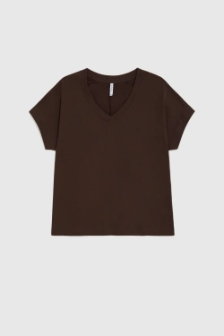 WOMEN'S TSHIRT L-TS-4942 BROWN-set
