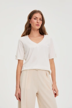 KOSZULKA DAMSKA L-TS-4932 OFF WHITE