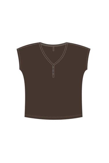 WOMEN'S TSHIRT L-TS-4977 D.BROWN