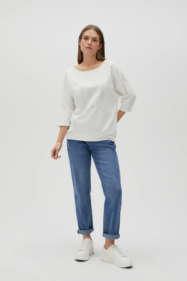 WOMEN'S SWEATSHIRT L-BL-4600 OFF WHITE-set