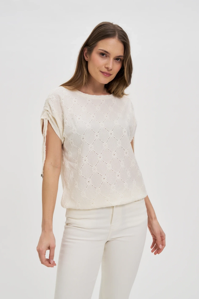 WOMEN'S TSHIRT L-TS-4668 OFF WHITE-set
