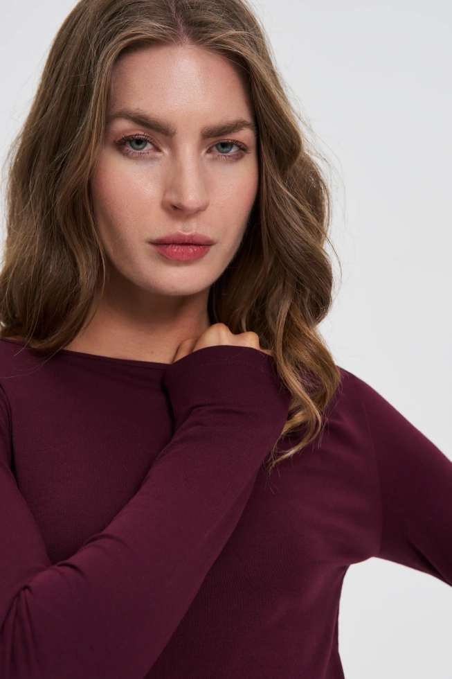 WOMEN'S LONGSLEEVE Z-TS-4803 BURGUNDY