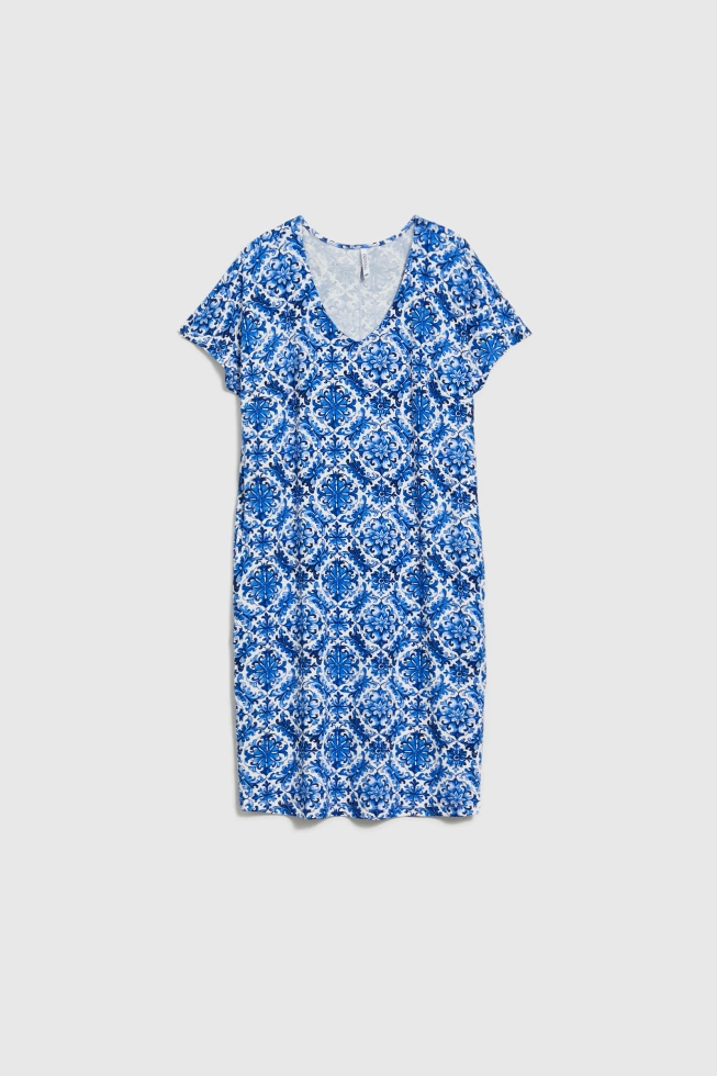 WOMEN'S DRESS L-SU-4644 D.BLUE-set