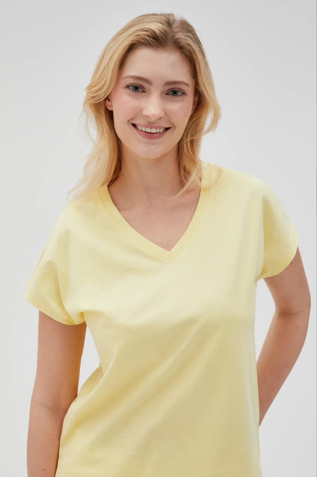 KOSZULKA DAMSKA L-TS-4623 L.YELLOW-pakiet