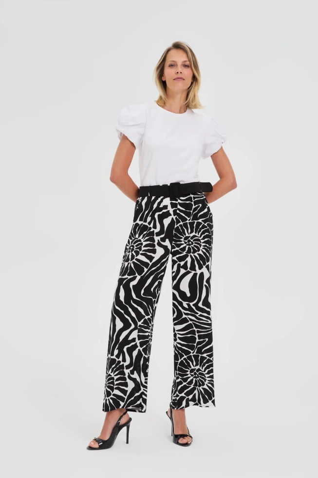SPODNIE DAMSKIE L-SP-4630 BLACK_WHITE