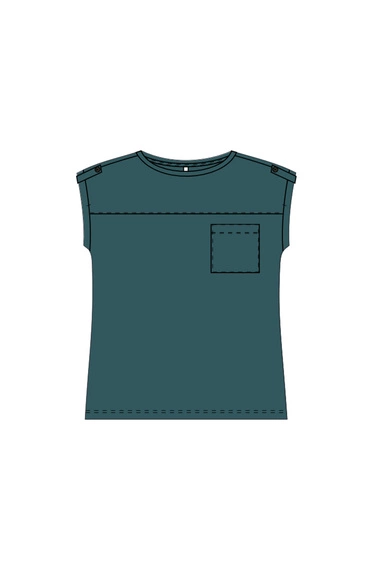 WOMEN'S TSHIRT L-TS-4706 D.GREEN