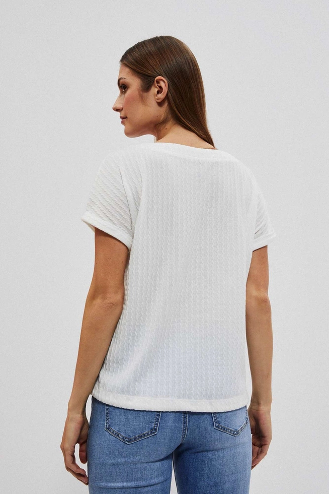 KOSZULKA DAMSKA L-TS-4024 OFF WHITE