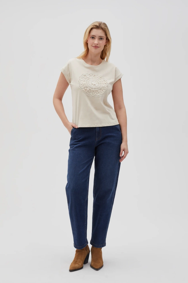 WOMEN'S TSHIRT L-TS-4644 L.BEIGE