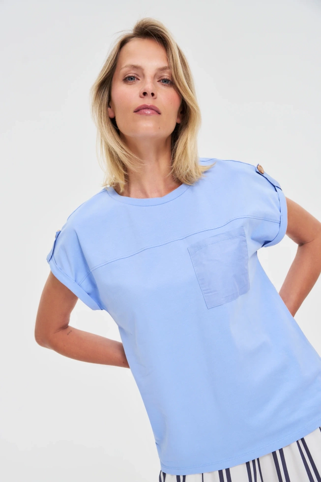 WOMEN'S TSHIRT L-TS-4706 L.BLUE
