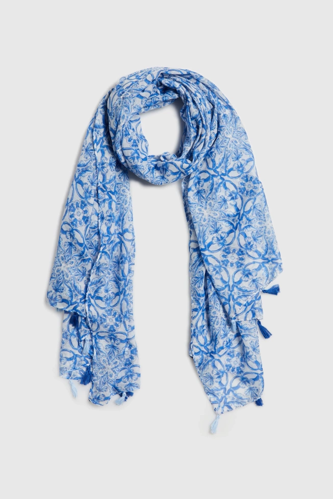 WOMEN'S SCARF L-SZ-4904 BLUE-set