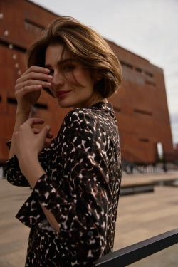 WOMEN'S SHIRT Z-KO-4804 BROWN-set