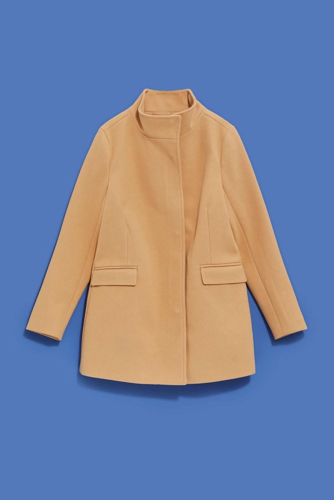 Coat with a stand-up collar