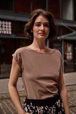 KOSZULKA DAMSKA Z-TS-4802 COFFEE-pakiet