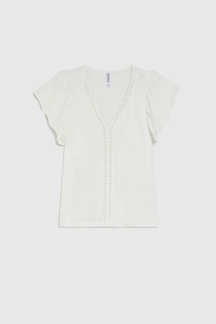 KOSZULKA DAMSKA L-TS-4964 OFF WHITE