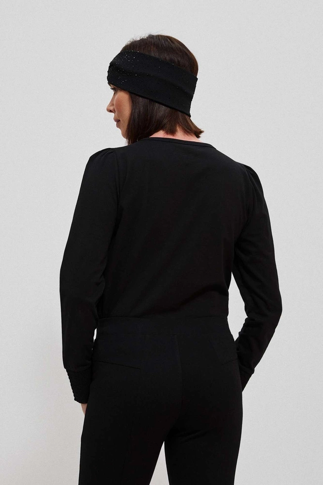 Cotton blouse with puff sleeves