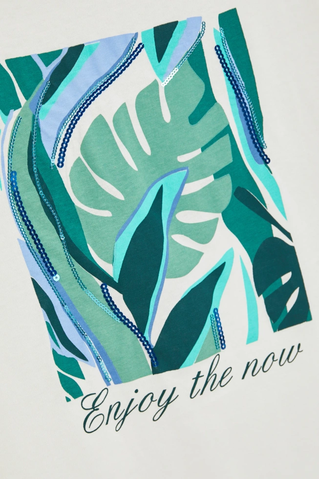 WOMEN'S TSHIRT L-TS-4946 OFF WHITE