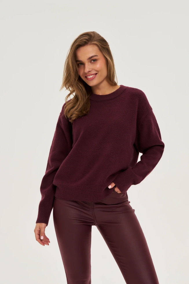WOMEN'S SWEATER Z-SW-4879 BURGUNDY