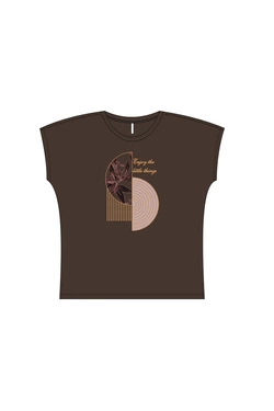 WOMEN'S TSHIRT L-TS-4994 D.BROWN-set