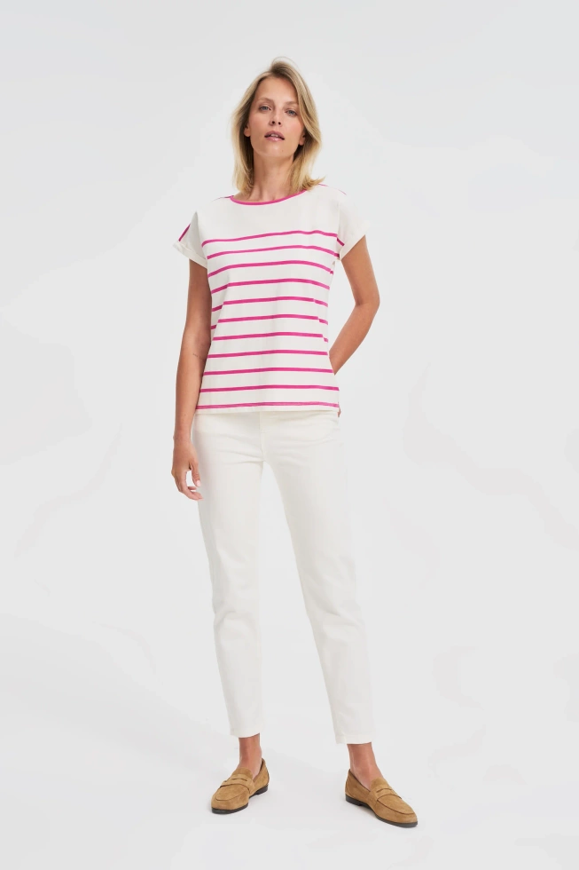 KOSZULKA DAMSKA L-TS-4655 FUCHSIA-pakiet