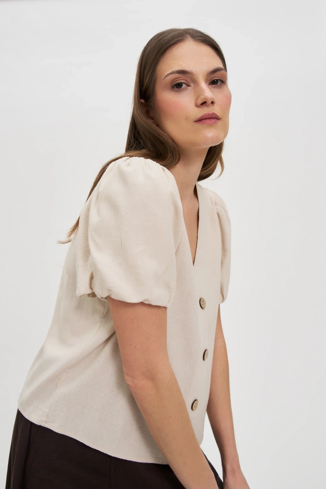 KOSZULA DAMSKA L-KO-4648 L.BEIGE
