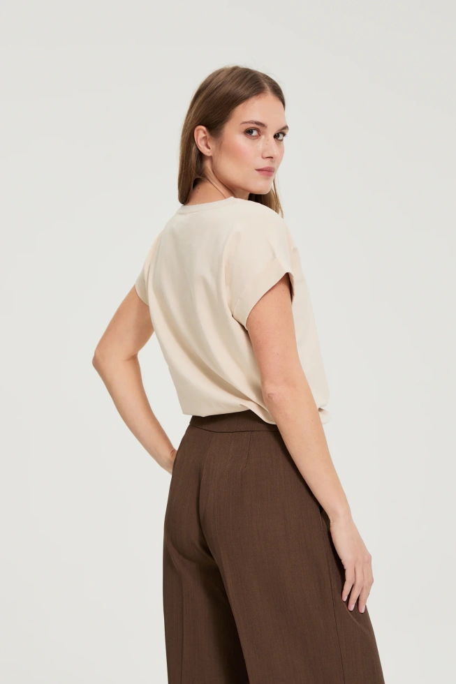 KOSZULKA DAMSKA L-TS-4918 L.BEIGE