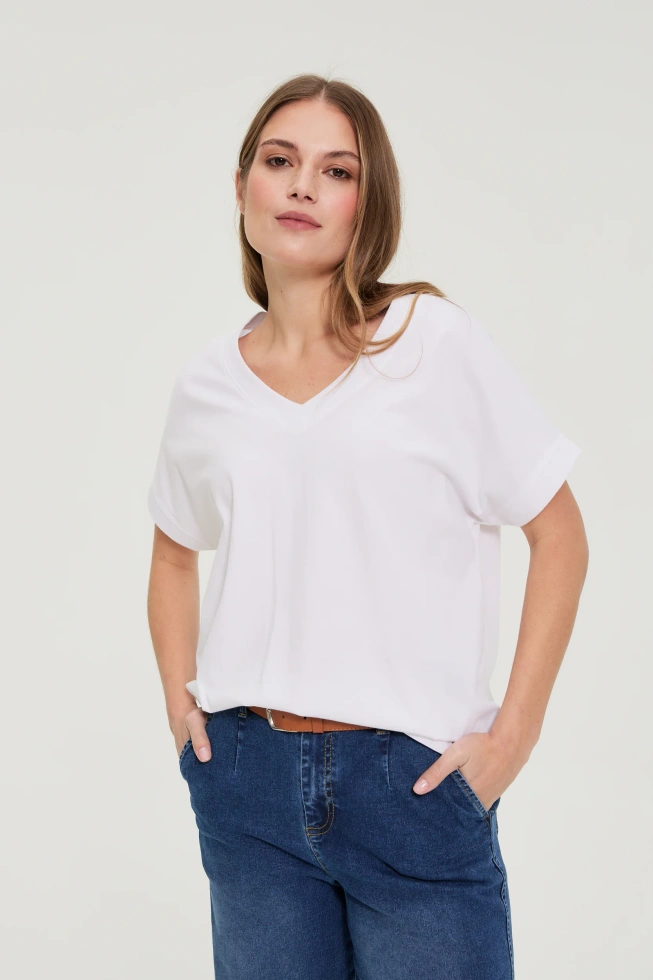 KOSZULKA DAMSKA L-TS-4942 WHITE