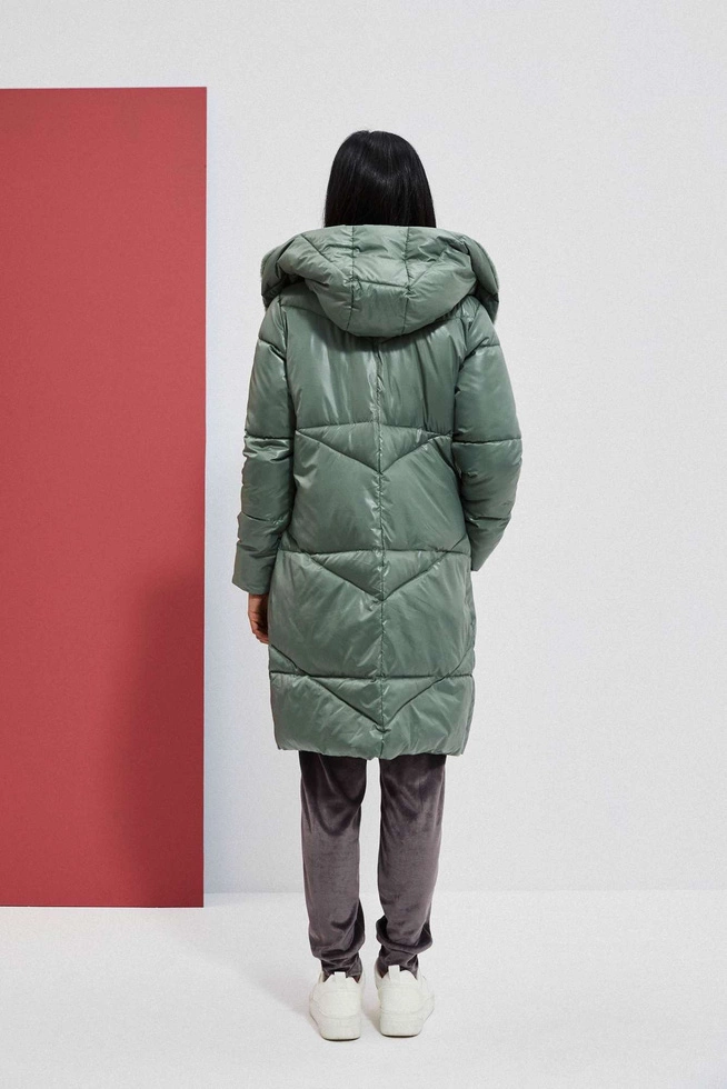 Quilted jacket with insulated hood