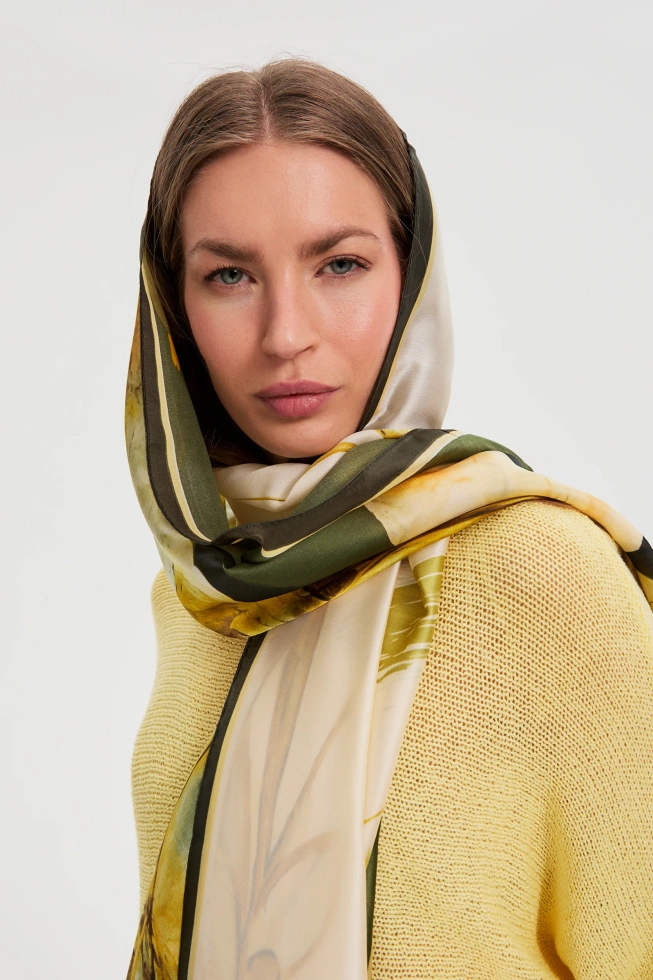 WOMEN'S SCARF L-SZ-4940 KHAKI