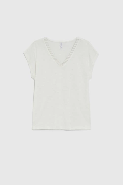 KOSZULKA DAMSKA L-TS-4989 OFF WHITE-pakiet