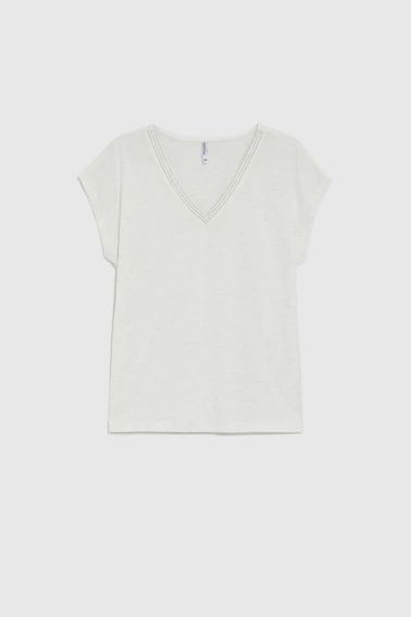 WOMEN'S TSHIRT L-TS-4989 OFF WHITE