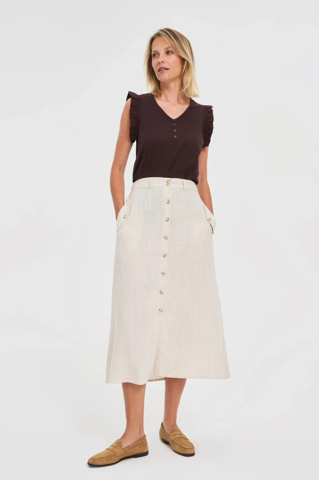 WOMEN'S TOP L-TS-4682 D.BROWN