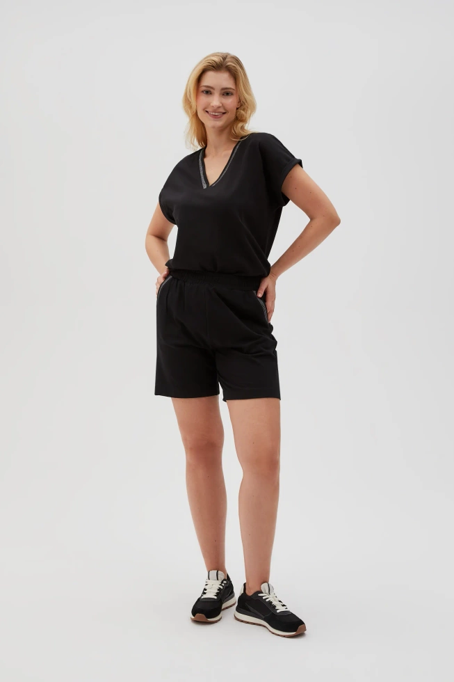 WOMEN'S SHORTS L-SH-4604 BLACK-set