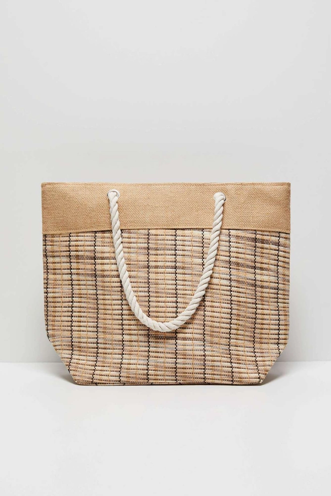 Pleciona torba na ramię L-TO-3725 BEIGE
