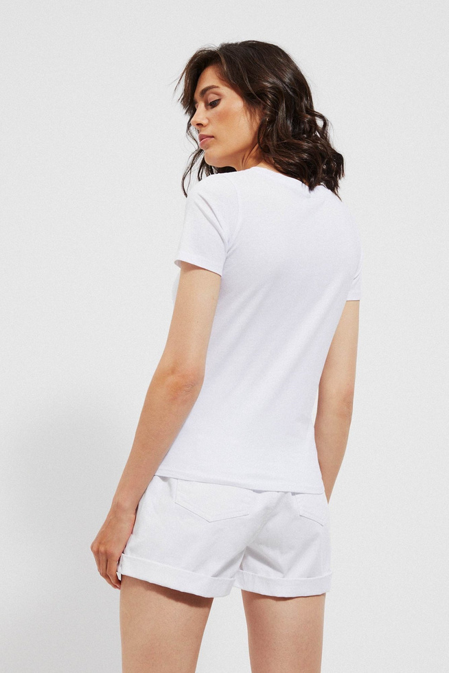 Bawełniany t-shirt z nadrukiem L-TS-3514 WHITE