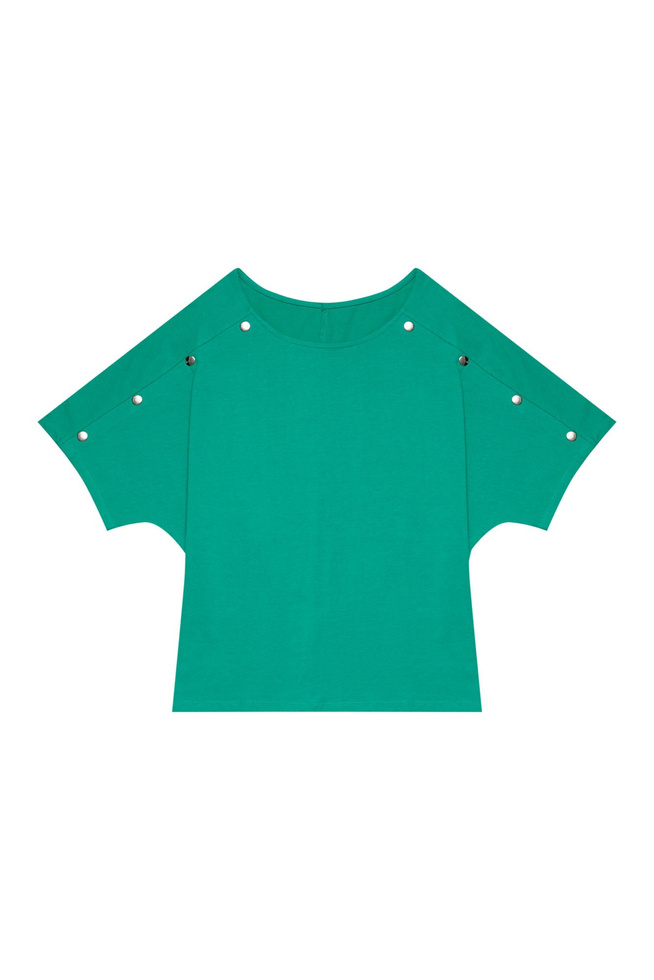Bluzka bawełniana z nitami L-TS-2872 GREEN