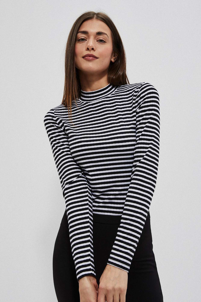 Bluzka w paski Z-TS-3923 BLACK_WHITE-pakiet