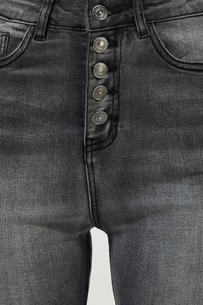 Jeansy high waist L-JE-3406 GRAPHITE
