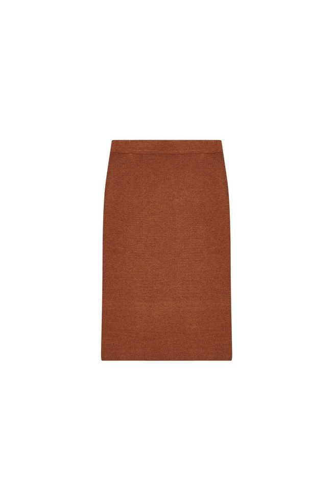 Prążkowana spódnica midi z dzianiny Z-SC-3608 CARAMEL