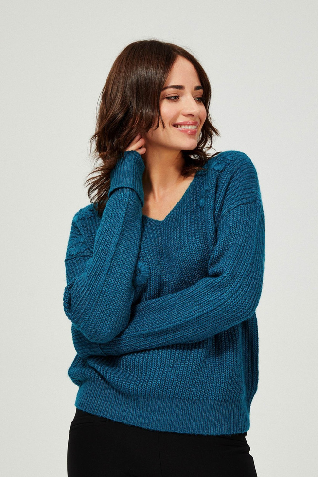 Sweter oversize Z-SW-3328 TEAL GREEN