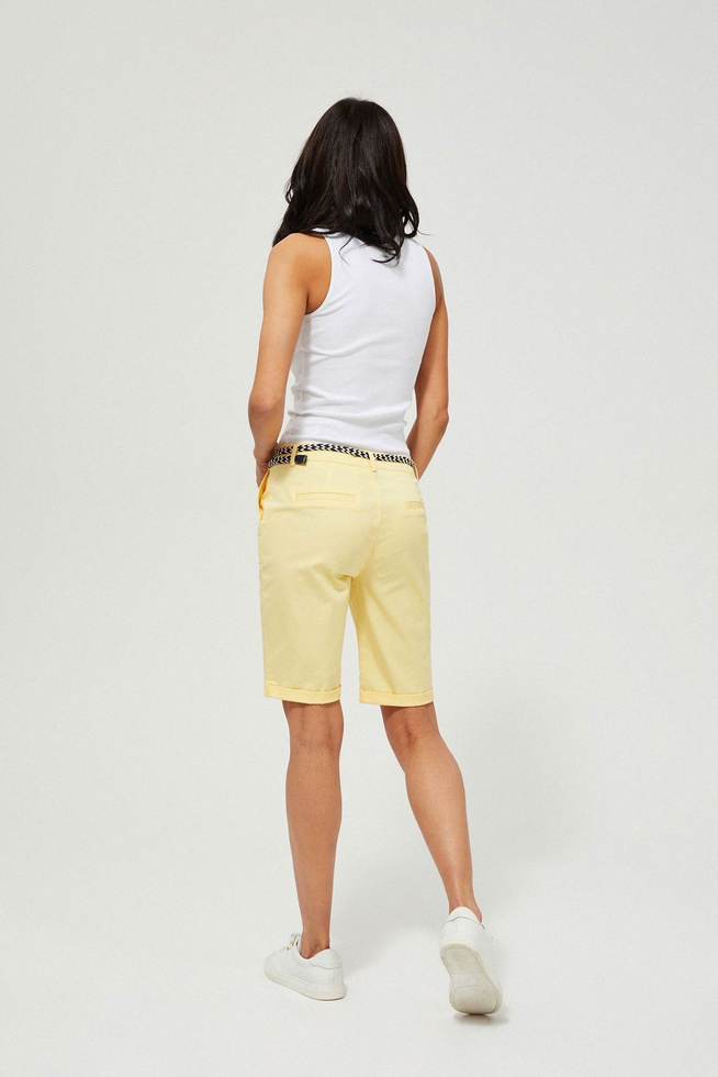Szorty z paskiem L-SH-3408 L.YELLOW