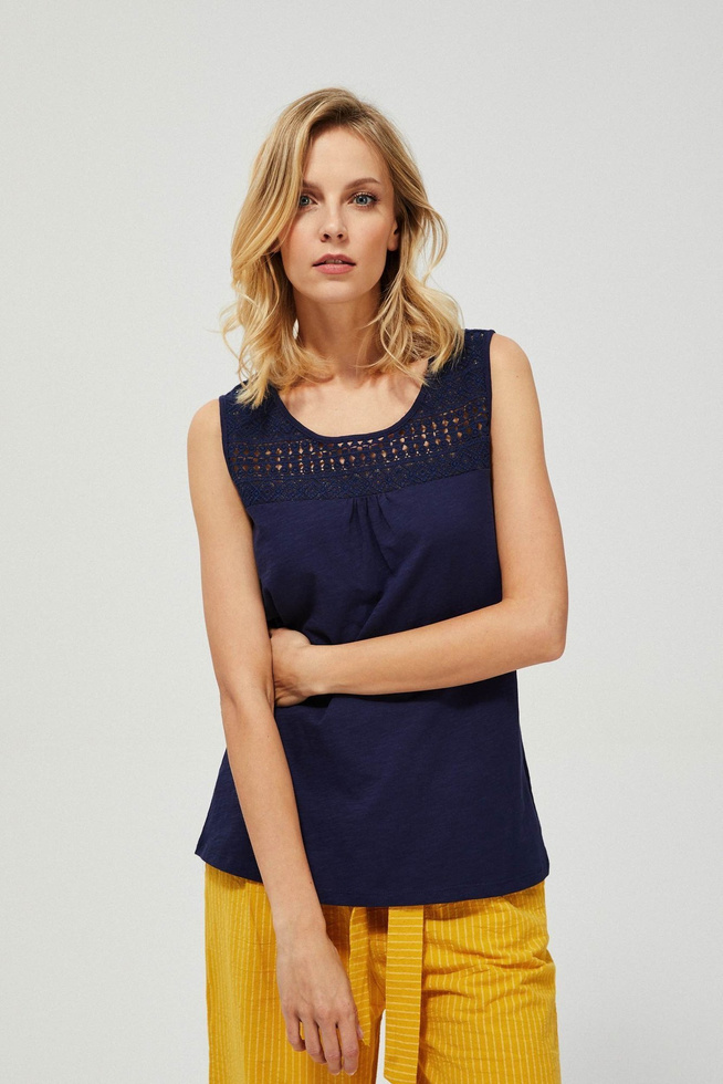 Top z koronką L-TS-3211 NAVY