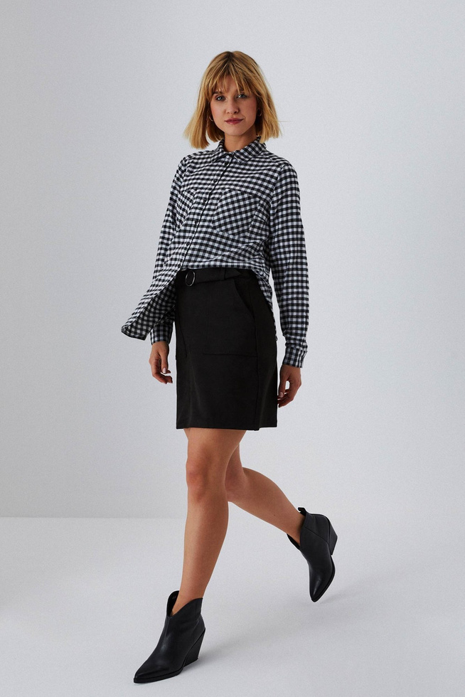 Trapezowa spódnica z kieszeniami Z-SC-3614 BLACK